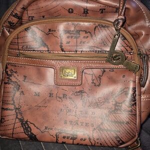 b.o.c. Brown Map Print  BookBag